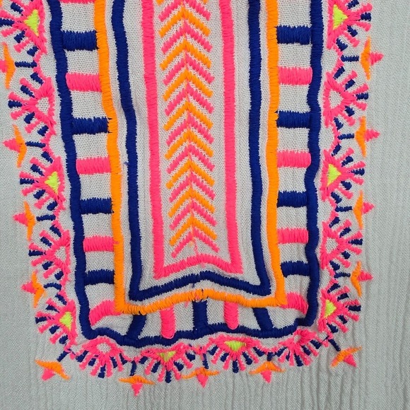 Lilly Pulitzer Top Womens XS White Dahle Embroidered Long Sleeve Beach Tropical - Picture 4 of 13